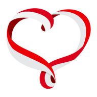 Indodesia flag ribbon-shaped heart