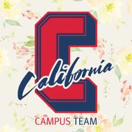 Print for T-shirt California Seamless pattern