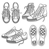 set with sneakers isolated on white N2