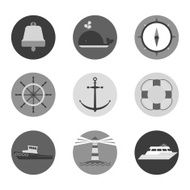 Marine icons in circles