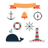 set of icons marine