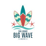 Vector Retro Style Surfing Labels Logos N5