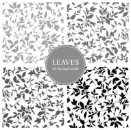 floral leaves decoration style isolated set backgrounds N2