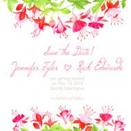 Delicate fuchsia design frame vector element