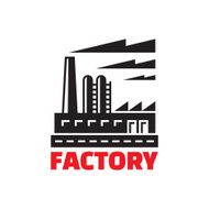 Industrial factory building - vector logo illustration