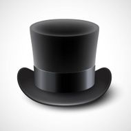 Black top hat vector illustration isolated on white background