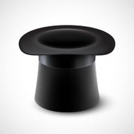 Black top hat vector illustration isolated on white background N2
