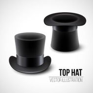 Black top hat vector illustration isolated on white background N3