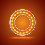 Glowing font illuminated letters Capital letter O