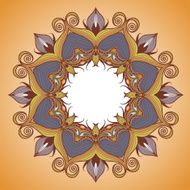 Ornamental round lace pattern is like mandala N19