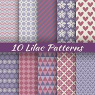 Lilac different vector seamless patterns (square swatches) N2