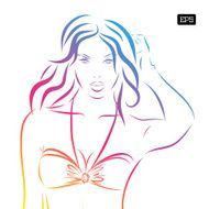 Vector girl in bikini on a white background N9