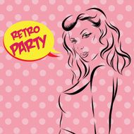 Woman vector portrait on a background N17