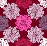 Seamless pattern with dahlias