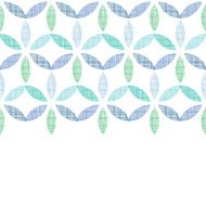 Abstract textile blue green leaves horizontal seamless pattern background