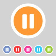 Flat game graphics icon pause N2