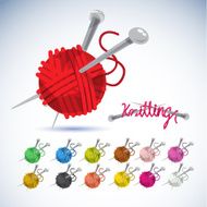 knitting with letters design - vector illustration