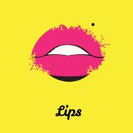 Print of lips Vector illustration