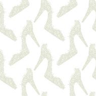 High heel shoes with flowers seamless pattern