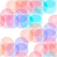 Hand drawn overlapping watercolor circle seamless pattern