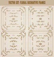 Vector set of gold decorative borders frame N18