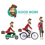 Hipster man on scooter N2