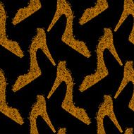Seamless pattern with high heels shoes