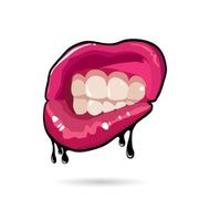 Open woman mouth vector illustration N2