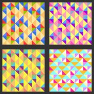 Set of four geometric pattern Texture with triangles rhombs