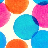 Seamless pattern with painted watercolor circles N2