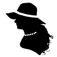 Vector silhouette of the face profile woman