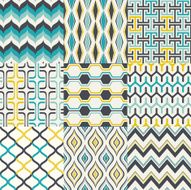 seamless retro geometric pattern set N3