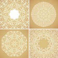 Set of 4 round lace ornamental backgrounds N2