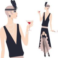 Retro young beautiful girl of 1920s style N5