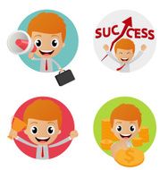 Set of funny character on business concept N2