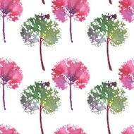crazy beautiful watercolor pattern of leaves handmade painted N4