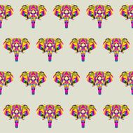Abstract bright colored polygonal triangle geometric elephant seamless pattern background