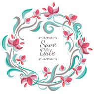 Vector pastel color floral frame with flowers Nature background N2