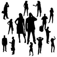 Vector silhouette of business people N9