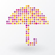 Colourful umbrella of the small polka dots