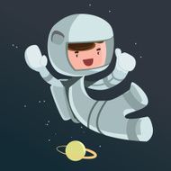 Astronaut scientist in space vector illustration cartoon character