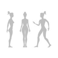 Vector silhouette woman on a white background N5