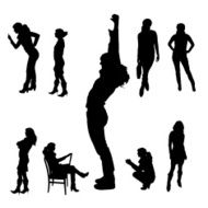 Vector Silhouette Of People N292