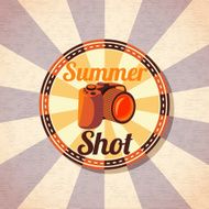Photo camera for summer shots vector