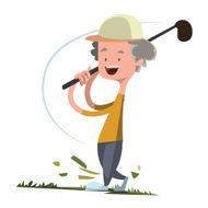 Man playing golf vector illustration cartoon character