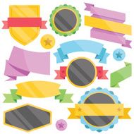 Modern badges web stickers tags labels and ribbons templates set