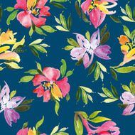 Watercolor flower pattern N136