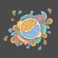 Surf rider typography t-shirt graphics vector N2