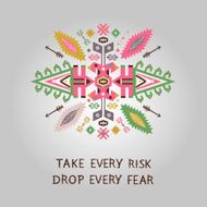 Vector colorful decorative element on native ethnic style N8
