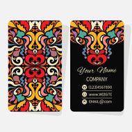Vector template business cards with abstract geometric background N2